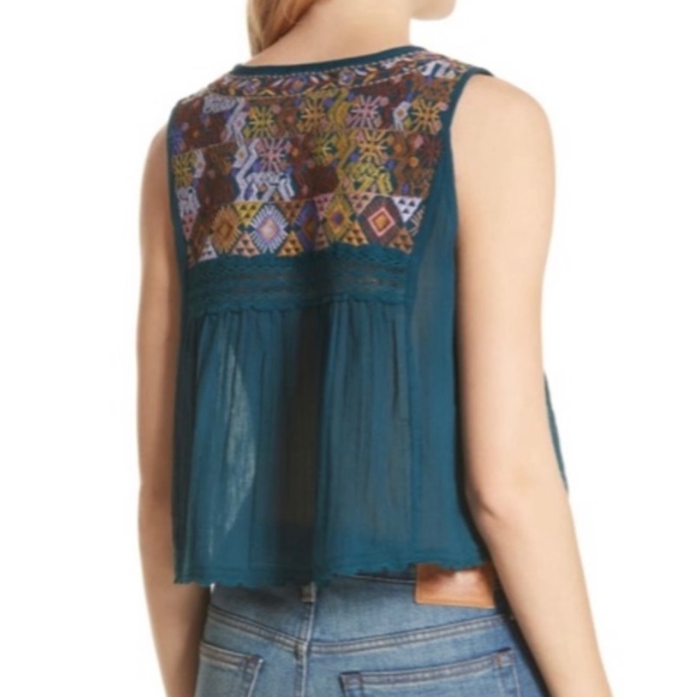 Free People Embroidered Sleeveless Top - Picture 2 of 9